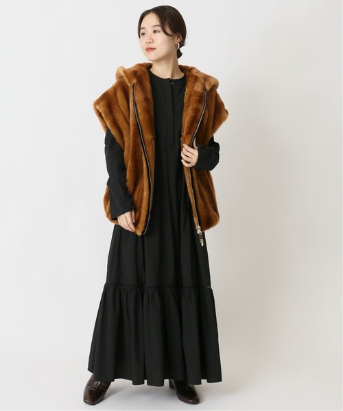 U by SPICK&SPAN（ユーバイスピックアンドスパン）の「≪追加≫はしごレース ティアードドレス 2◆（ワンピース・レディース・ブラック・FREE）」の5枚目の写真