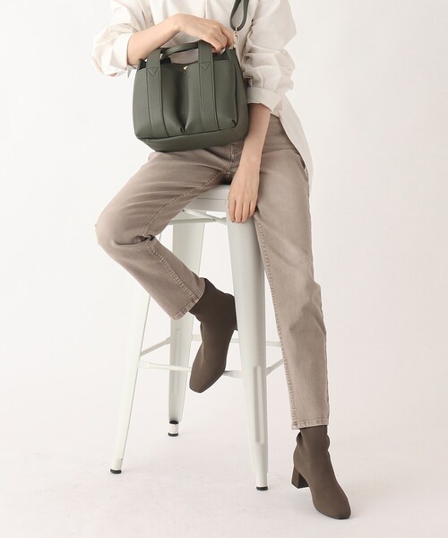 OPAQUE.CLIP(オペークドットクリップ)の「◆ダブルフロントポケットミドルトート【2WAY・軽量・抗菌防臭加工裏地使用】(トートバッグ・レディース・カーキ/オフホワイト/ブラック・00)」の21枚目の写真