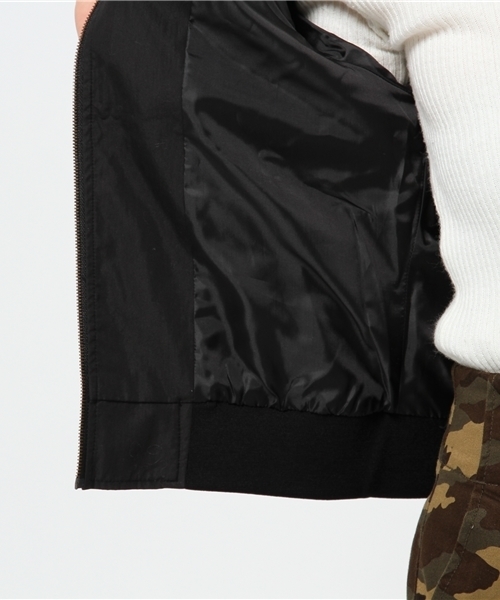 WEGO（ウィゴー）の「WEGO/レースアップブルゾン（ミリタリージャケット・レディース・ブラック/ライトピンク・FREE）」の16枚目の写真