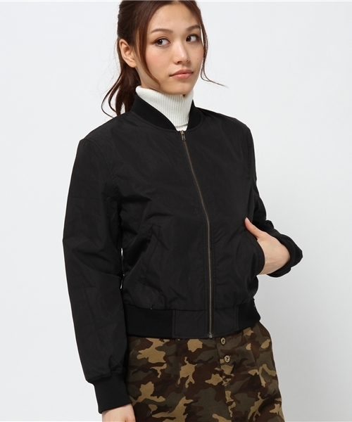 WEGO（ウィゴー）の「WEGO/レースアップブルゾン（ミリタリージャケット・レディース・ブラック/ライトピンク・FREE）」の3枚目の写真