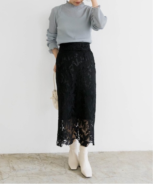 RANDA（ランダ）の「レースタイトスカート（スカート・レディース・グレー/ブラック/パープル・1/0）」の6枚目の写真