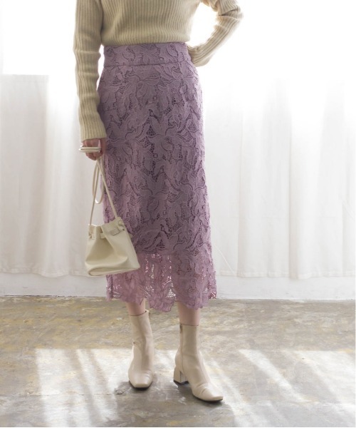 RANDA（ランダ）の「レースタイトスカート（スカート・レディース・グレー/ブラック/パープル・1/0）」の10枚目の写真