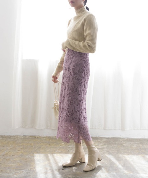RANDA（ランダ）の「レースタイトスカート（スカート・レディース・グレー/ブラック/パープル・1/0）」の12枚目の写真