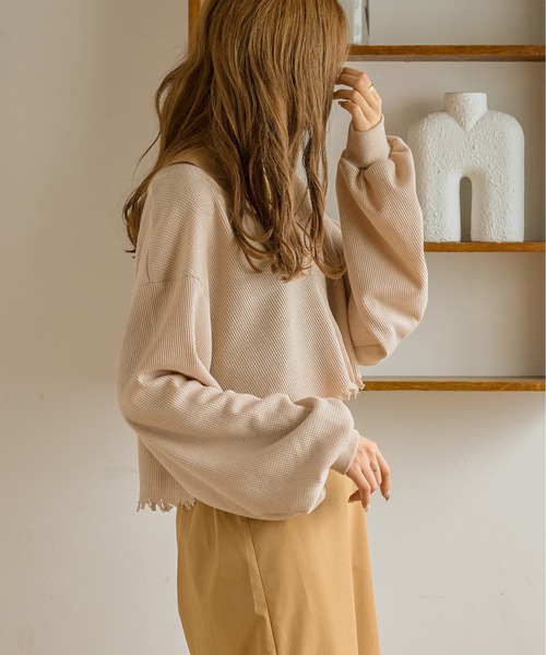 Ambre Neige(アンブルネージュ)の「ダメージカーディガン/【WEB/EC限定商品】(カーディガン/ボレロ・レディース・モカ/アイボリー/ベージュ/ブラック・FREE)」の20枚目の写真