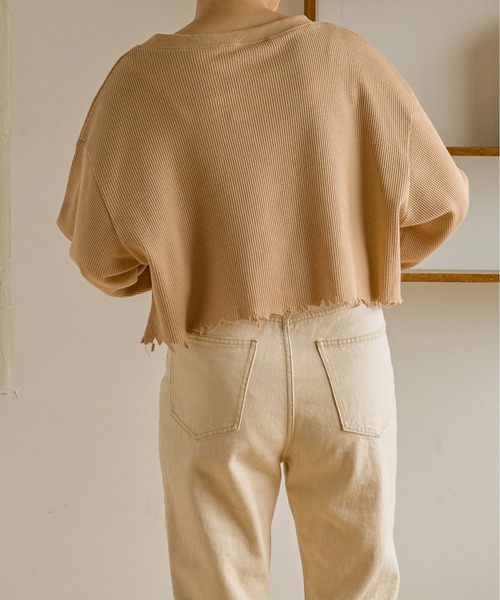 Ambre Neige(アンブルネージュ)の「ダメージカーディガン/【WEB/EC限定商品】(カーディガン/ボレロ・レディース・モカ/アイボリー/ベージュ/ブラック・FREE)」の8枚目の写真