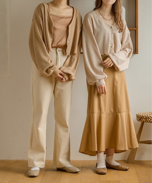 Ambre Neige(アンブルネージュ)の「ダメージカーディガン/【WEB/EC限定商品】(カーディガン/ボレロ・レディース・モカ/アイボリー/ベージュ/ブラック・FREE)」の18枚目の写真