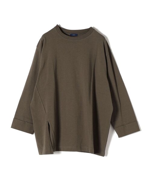 SHIPS(シップス)の「【WEB限定】ヘビーウェイトサイドスリットロングスリーブ◇(Tシャツ/カットソー・レディース・ブラック/ベージュ/ブルー系その他/チャコールグレー/グリーン・SMALL/MEDIUM)」の6枚目の写真