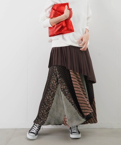 MARECHAL TERRE マルシャルテル プリントプリーツスカート