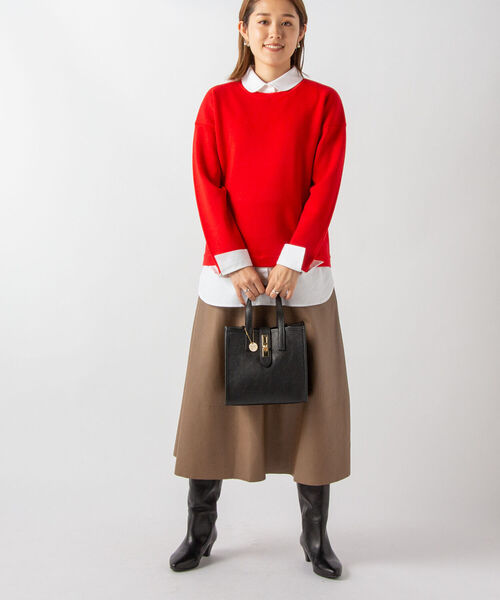 LAURA DI MAGGIO(ローラディマッジオ)の「【LAURA DI MAGGIO/ ラウラディマッジョ)ひねりスクエアトートバッグ(トートバッグ・レディース・グレイッシュブルー/ベージュ/ブラック・FREE)」の4枚目の写真