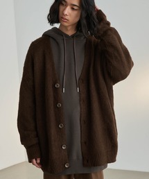 【LikeUs】モヘアライクシャギーニットルーズカーディガン