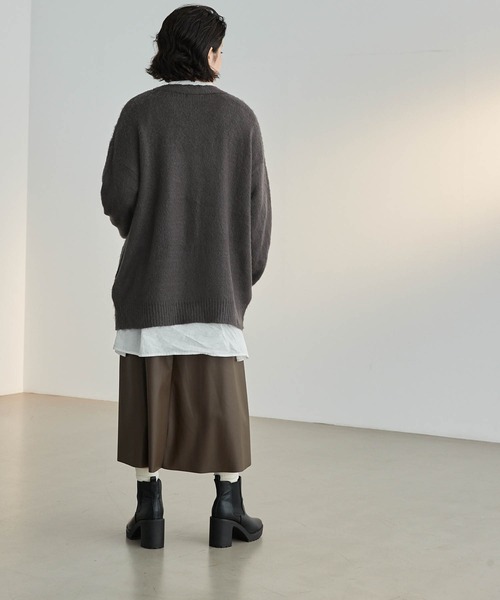 Like Us（ライクアス）の「【LikeUs】モヘアライクシャギーニットルーズカーディガン（カーディガン/ボレロ・メンズ・ブラック/ネイビー/グレイッシュベージュ/グレイッシュブルー/ワインレッド/ブルーグリーン/オレンジ/ダークグレー/ブラウン/オフホワイト・M/L/XL）」の20枚目の写真