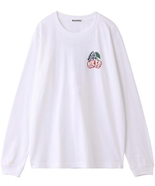 MILKFED.(ミルクフェド)の「L/S TEE CHERRY LOGO(Tシャツ/カットソー・レディース・ネイビー/ホワイト/ブラック・ONE SIZE)」の9枚目の写真