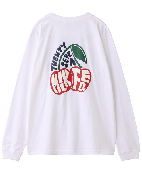 MILKFED.(ミルクフェド)の「L/S TEE CHERRY LOGO(Tシャツ/カットソー・レディース・ネイビー/ホワイト/ブラック・ONE SIZE)」の6枚目の写真