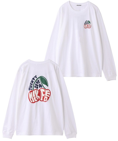 MILKFED.(ミルクフェド)の「L/S TEE CHERRY LOGO(Tシャツ/カットソー・レディース・ネイビー/ホワイト/ブラック・ONE SIZE)」の11枚目の写真