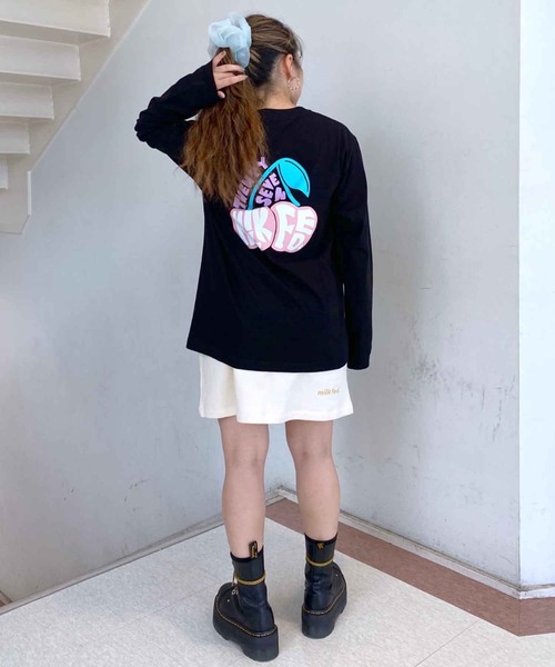 MILKFED.(ミルクフェド)の「L/S TEE CHERRY LOGO(Tシャツ/カットソー・レディース・ネイビー/ホワイト/ブラック・ONE SIZE)」の16枚目の写真