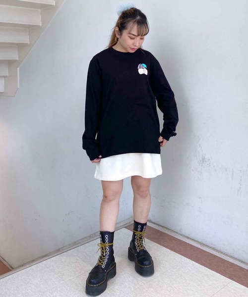 MILKFED.(ミルクフェド)の「L/S TEE CHERRY LOGO(Tシャツ/カットソー・レディース・ネイビー/ホワイト/ブラック・ONE SIZE)」の17枚目の写真