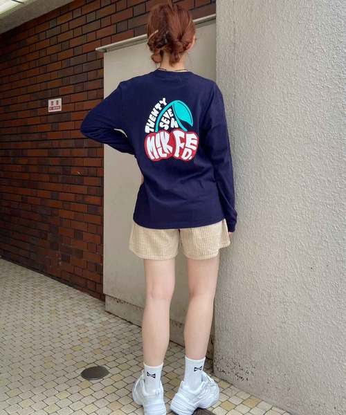 MILKFED.(ミルクフェド)の「L/S TEE CHERRY LOGO(Tシャツ/カットソー・レディース・ネイビー/ホワイト/ブラック・ONE SIZE)」の18枚目の写真