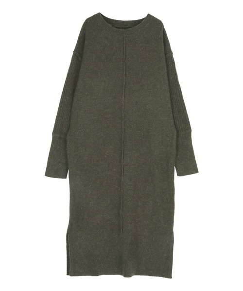 titivate（ティティベイト）の「リブ袖ロングニットワンピース（ワンピース・レディース・ライトベージュ/ブラウン/チャコール/ブルー/ダークグリーン・S/M/PS(XS－S)）」の6枚目の写真