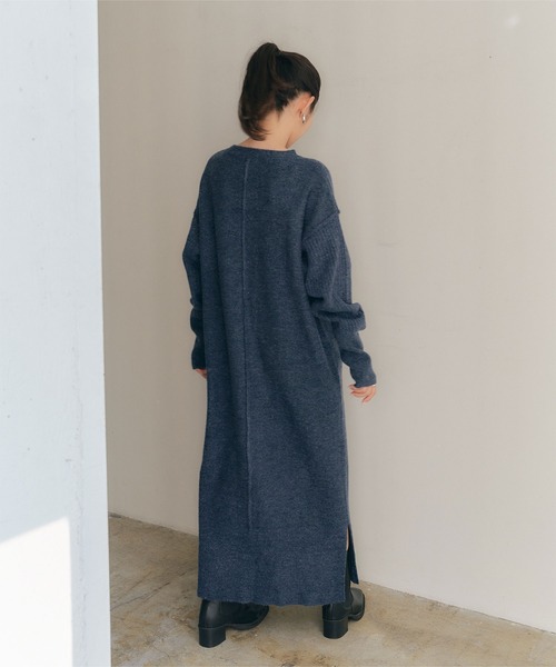 titivate（ティティベイト）の「リブ袖ロングニットワンピース（ワンピース・レディース・ライトベージュ/ブラウン/チャコール/ブルー/ダークグリーン・S/M/PS(XS－S)）」の10枚目の写真