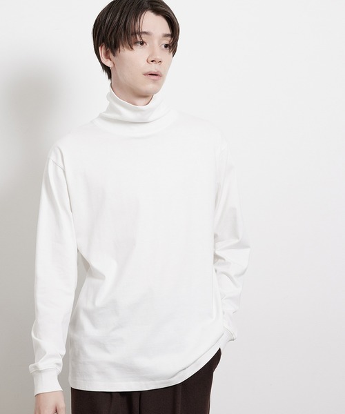 JUNRED(ジュンレッド)の「コットンタートルネックカットソー(Tシャツ/カットソー・メンズ・ホワイト/ブラック・L/M/S)」の1枚目の写真