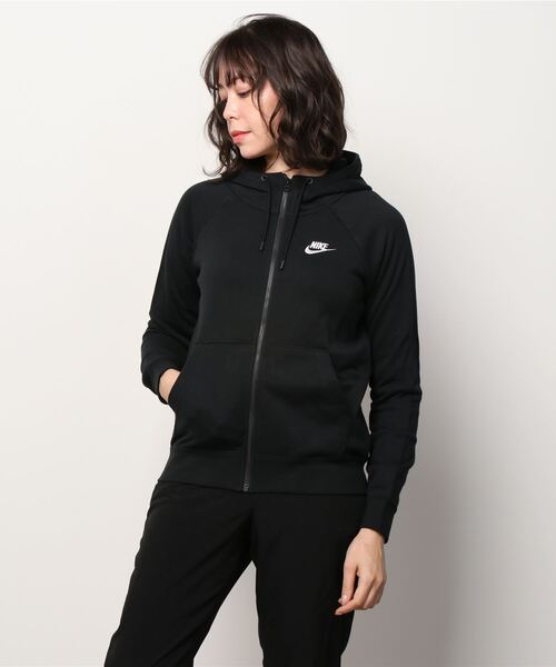 NIKE（ナイキ）の「NIKE/ナイキ ウィメンズ エッセンシャルフレンチテリー フルジップフーディ（パーカー・レディース・グレー/ブラック・L/XL/S/M）」の2枚目の写真