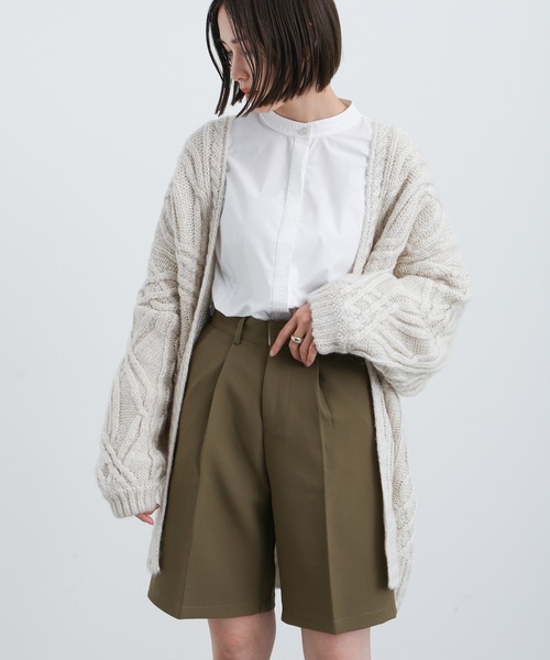 select MOCA（セレクトモカ）の「2021 AW シングルタックハーフパンツ（その他パンツ・レディース・ブラック/ネイビー/ダークベージュ・FREE）」の15枚目の写真