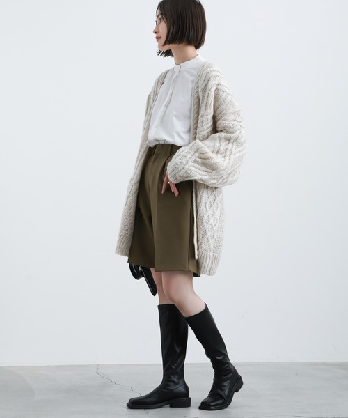 select MOCA（セレクトモカ）の「2021 AW シングルタックハーフパンツ（その他パンツ・レディース・ブラック/ネイビー/ダークベージュ・FREE）」の5枚目の写真