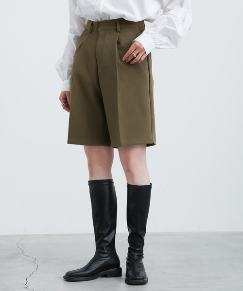 select MOCA（セレクトモカ）の「2021 AW シングルタックハーフパンツ（その他パンツ・レディース・ブラック/ネイビー/ダークベージュ・FREE）」の13枚目の写真