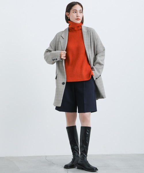 select MOCA（セレクトモカ）の「2021 AW シングルタックハーフパンツ（その他パンツ・レディース・ブラック/ネイビー/ダークベージュ・FREE）」の6枚目の写真