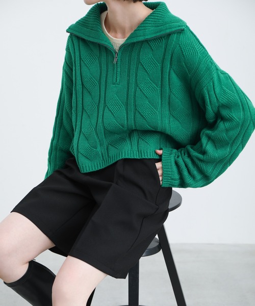 select MOCA（セレクトモカ）の「2021 AW シングルタックハーフパンツ（その他パンツ・レディース・ブラック/ネイビー/ダークベージュ・FREE）」の9枚目の写真