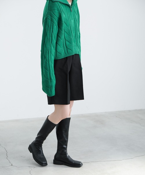 select MOCA（セレクトモカ）の「2021 AW シングルタックハーフパンツ（その他パンツ・レディース・ブラック/ネイビー/ダークベージュ・FREE）」の10枚目の写真