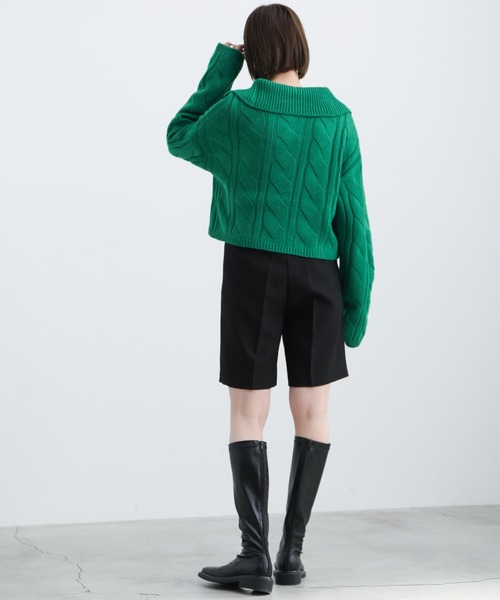 select MOCA（セレクトモカ）の「2021 AW シングルタックハーフパンツ（その他パンツ・レディース・ブラック/ネイビー/ダークベージュ・FREE）」の7枚目の写真