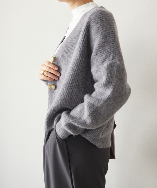 ECRIRE（エクリール）の「ニットカーデ（カーディガン/ボレロ・レディース・アイボリー/カーキ/グレー・M）」の9枚目の写真
