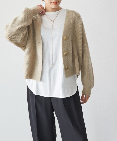 ECRIRE（エクリール）の「ニットカーデ（カーディガン/ボレロ・レディース・アイボリー/カーキ/グレー・M）」の16枚目の写真