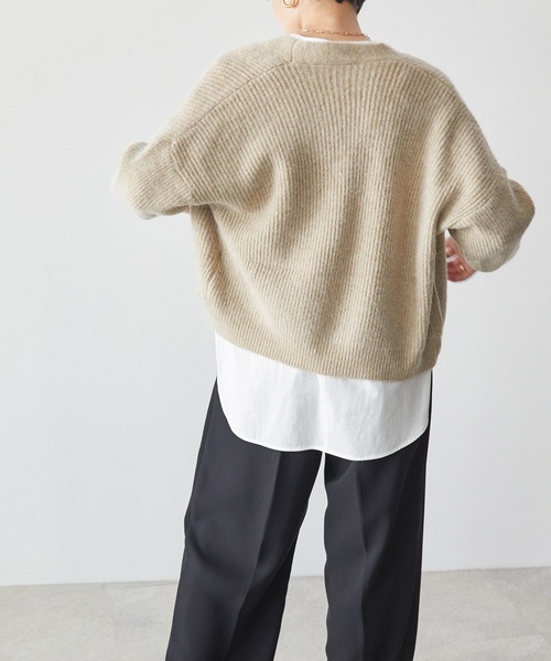 ECRIRE（エクリール）の「ニットカーデ（カーディガン/ボレロ・レディース・アイボリー/カーキ/グレー・M）」の15枚目の写真