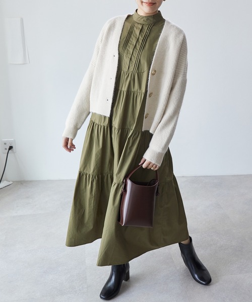 ECRIRE（エクリール）の「ニットカーデ（カーディガン/ボレロ・レディース・アイボリー/カーキ/グレー・M）」の4枚目の写真