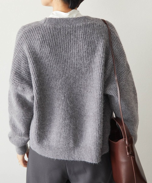 ECRIRE（エクリール）の「ニットカーデ（カーディガン/ボレロ・レディース・アイボリー/カーキ/グレー・M）」の10枚目の写真