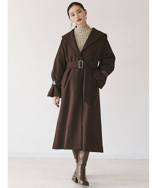 【美品】MURUA ブラウン チェスターコート　アウター MURUA（ムルーア）の「セーラーカラーコート（チェスターコート