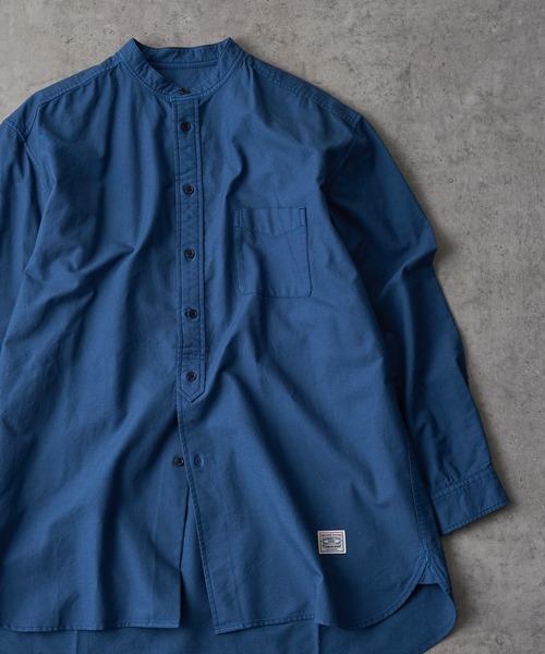 CIAOPANIC TYPY（チャオパニックティピー）の「オックス裏起毛 バンドカラーオーバーシャツ（シャツ/ブラウス・メンズ・ブラック/オフホワイト/ブルー/サンドベージュ・SMALL/MEDIUM/LARGE）」の4枚目の写真