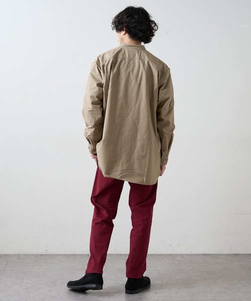 CIAOPANIC TYPY（チャオパニックティピー）の「オックス裏起毛 バンドカラーオーバーシャツ（シャツ/ブラウス・メンズ・ブラック/オフホワイト/ブルー/サンドベージュ・SMALL/MEDIUM/LARGE）」の10枚目の写真