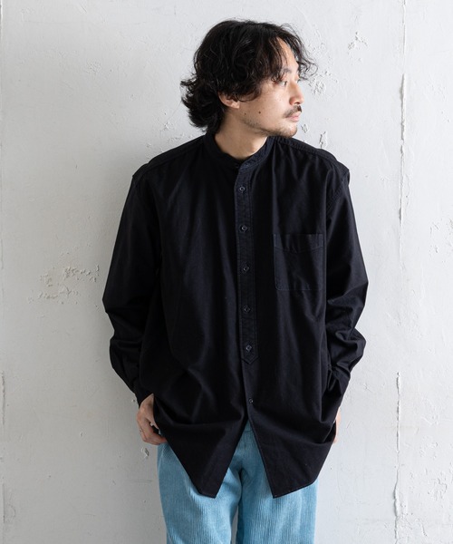 CIAOPANIC TYPY（チャオパニックティピー）の「オックス裏起毛 バンドカラーオーバーシャツ（シャツ/ブラウス・メンズ・ブラック/オフホワイト/ブルー/サンドベージュ・SMALL/MEDIUM/LARGE）」の20枚目の写真