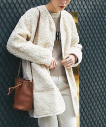 LAVENHAM | LAVENHAM(ラベンハム) シェルパコート(ノーカラーコート)