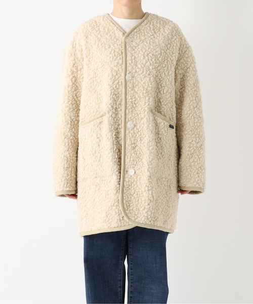 LAVENHAM（ラベンハム）の「LAVENHAM(ラベンハム)　シェルパコート（ノーカラーコート・レディース・アイボリー・FREE）」の10枚目の写真