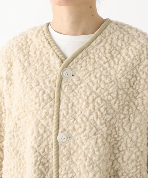 LAVENHAM（ラベンハム）の「LAVENHAM(ラベンハム)　シェルパコート（ノーカラーコート・レディース・アイボリー・FREE）」の19枚目の写真