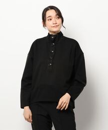 WOOL JERSEY STAND NECK PO