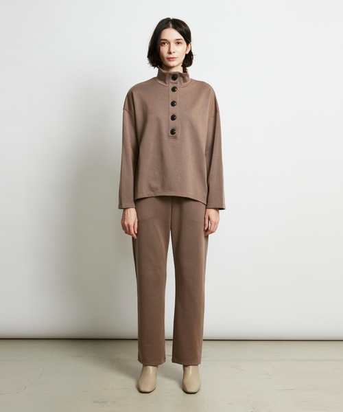 HELIOPOLE(エリオポール)の「WOOL JERSEY STAND NECK PO(Tシャツ/カットソー・レディース・ブラック/ダークブラウン・1)」の10枚目の写真