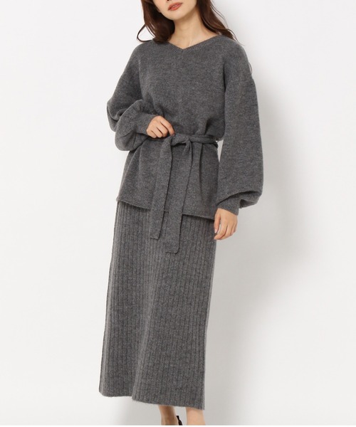 mysty woman(ミスティウーマン)の「マルチWAYニットセットアップ 257999(セットアップ・レディース・アイボリー/モカ/チャコール・FREE)」の1枚目の写真