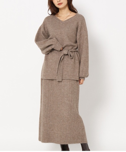 mysty woman(ミスティウーマン)の「マルチWAYニットセットアップ 257999(セットアップ・レディース・アイボリー/モカ/チャコール・FREE)」の3枚目の写真