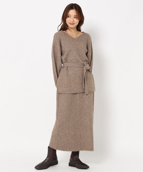 mysty woman(ミスティウーマン)の「マルチWAYニットセットアップ 257999(セットアップ・レディース・アイボリー/モカ/チャコール・FREE)」の5枚目の写真