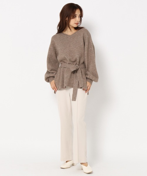 mysty woman(ミスティウーマン)の「マルチWAYニットセットアップ 257999(セットアップ・レディース・アイボリー/モカ/チャコール・FREE)」の8枚目の写真
